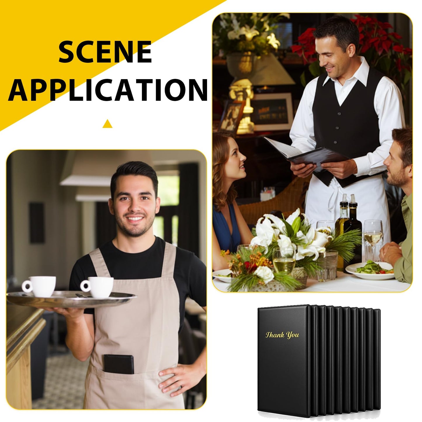 24Pcs Server Books for Waitress, PVC Waiter Book Guest Check Holder Check Presenters for Restaurants