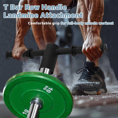 YZZHAJ T Bar Row Barbell Handle, T Bar Landmine Handle Attachment for Olympic Barbell Bar, T Bar Row Attachment with Rubber Grip Fits 2inch Strength Training Bars