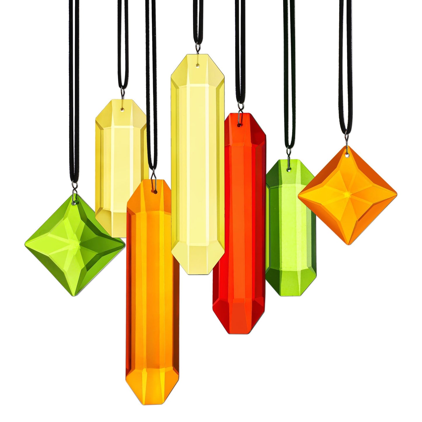 HDCRYSTALGIFTS 7PCS Crystal Prisms Suncatcher for Window Hanging, Rainbow Sun Catchers Indoor Window, Home Garden Thanksgivng Day Christmas Decorations (Season Design)