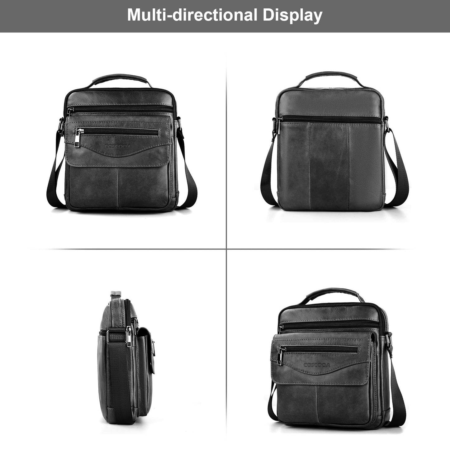 COSCOOA Shoulder Bag for Men Leather Man Purse Crossbody for Men Handbag Messenger Satchel Travel Bag