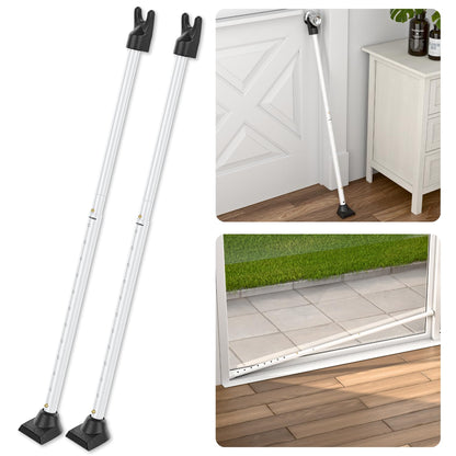 SecurityMan Door Security Bar, Heavy Duty 2-in-1 Door Stoppers Security Bar and Sliding Door Lock Bar (2 Pack) - Perfect Adjustable Door Jammer Door Stopper for Home, Hotel, and Apartment Security
