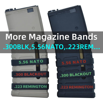 24 Pack Miaozhun 5.56 NATO Magazine Marking Bands 5.56 Magazine Caliber Identification (Black - Green)
