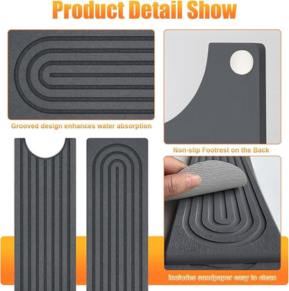 Kitchen Sink Faucet Mat, Super Absorbent Diatomaceous Earth Kitchen Sink Mat