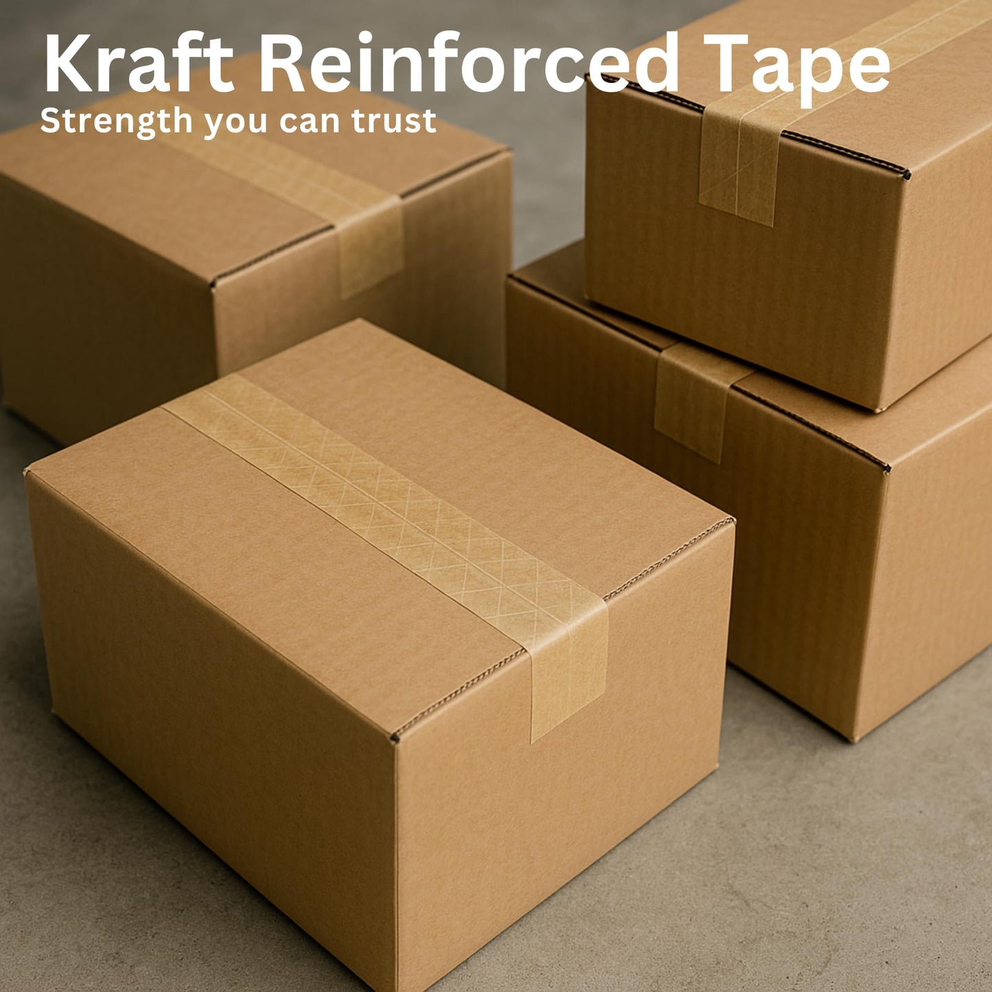3'' x 492 Feet (150M) Reinforced Water Activated Gummed Kraft Paper Tape, for Heavy Duty Secure Packing Shipping, Tamper Evident Gummed Tape, Brown - 10 Rolls