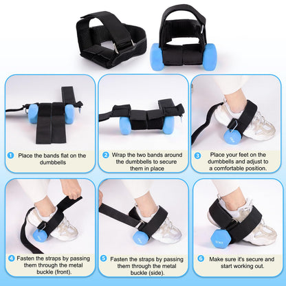 HOMEE Dumbbell Foot Attachment 2PCS,Adjustable Ankle Weights,Monkey Feet Dumbbell Holder,Tibialis Trainer,Ankle Straps for Weight Lifting,Home Gym Equipment for Leg Extensions for Men and Women