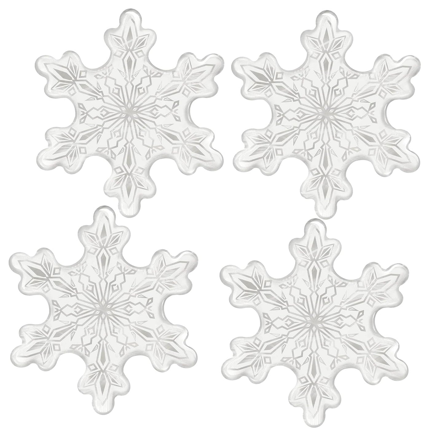 Snowflake Balloons Pack of 4 36Inch Transparent Snowflake Mylar Balloon Snowflake Foil Balloons for Winter Wonderland Party Decorations Ice Snow Themed Birthday Party Decorations