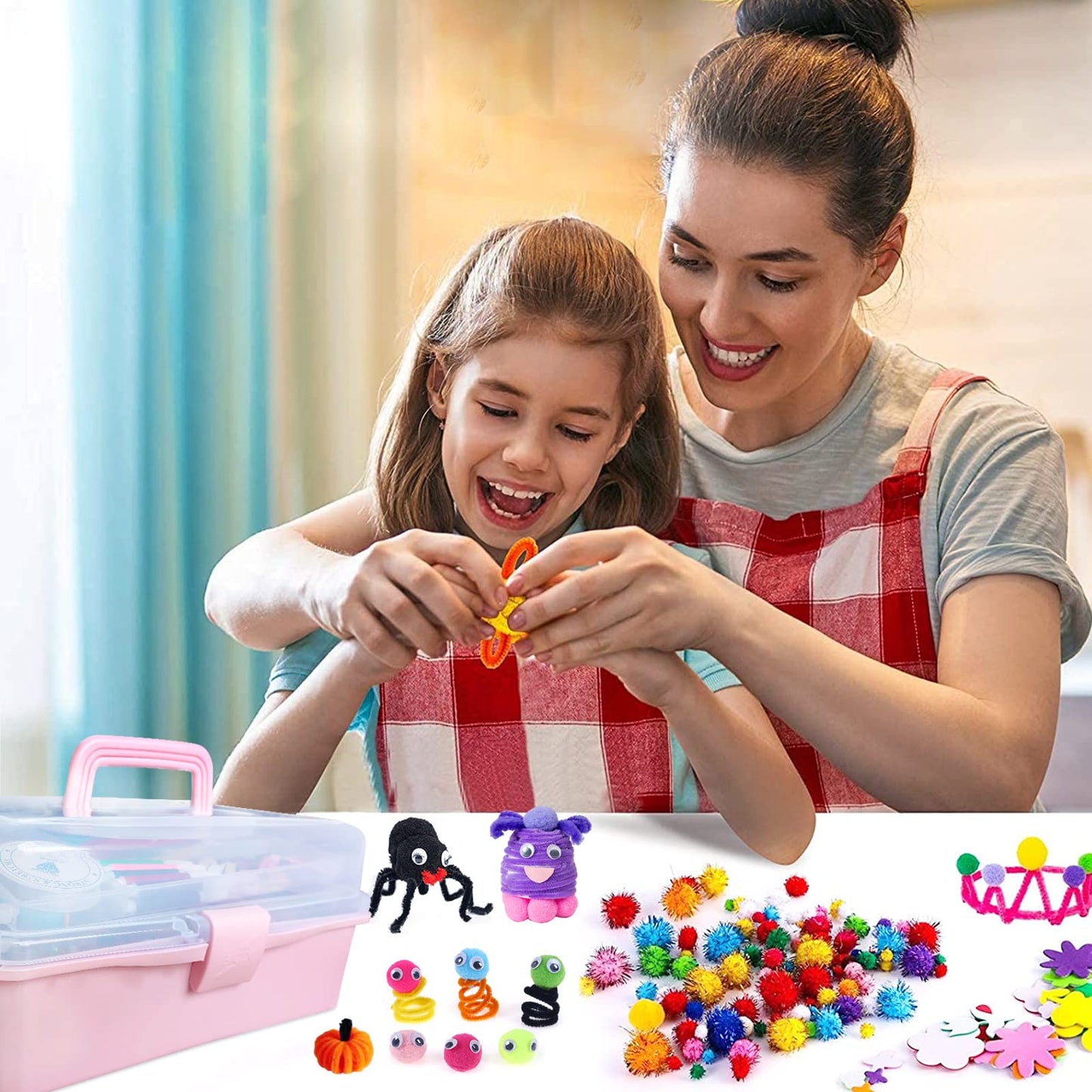 Itopstar 3000 Kids Arts and Crafts Supplies for Kids Crafting Supply in 3 Layered Plastic Art Box All in One Ages 8 9 10 11 & 12 Year Old Girls & Boys Crafting Supply Set