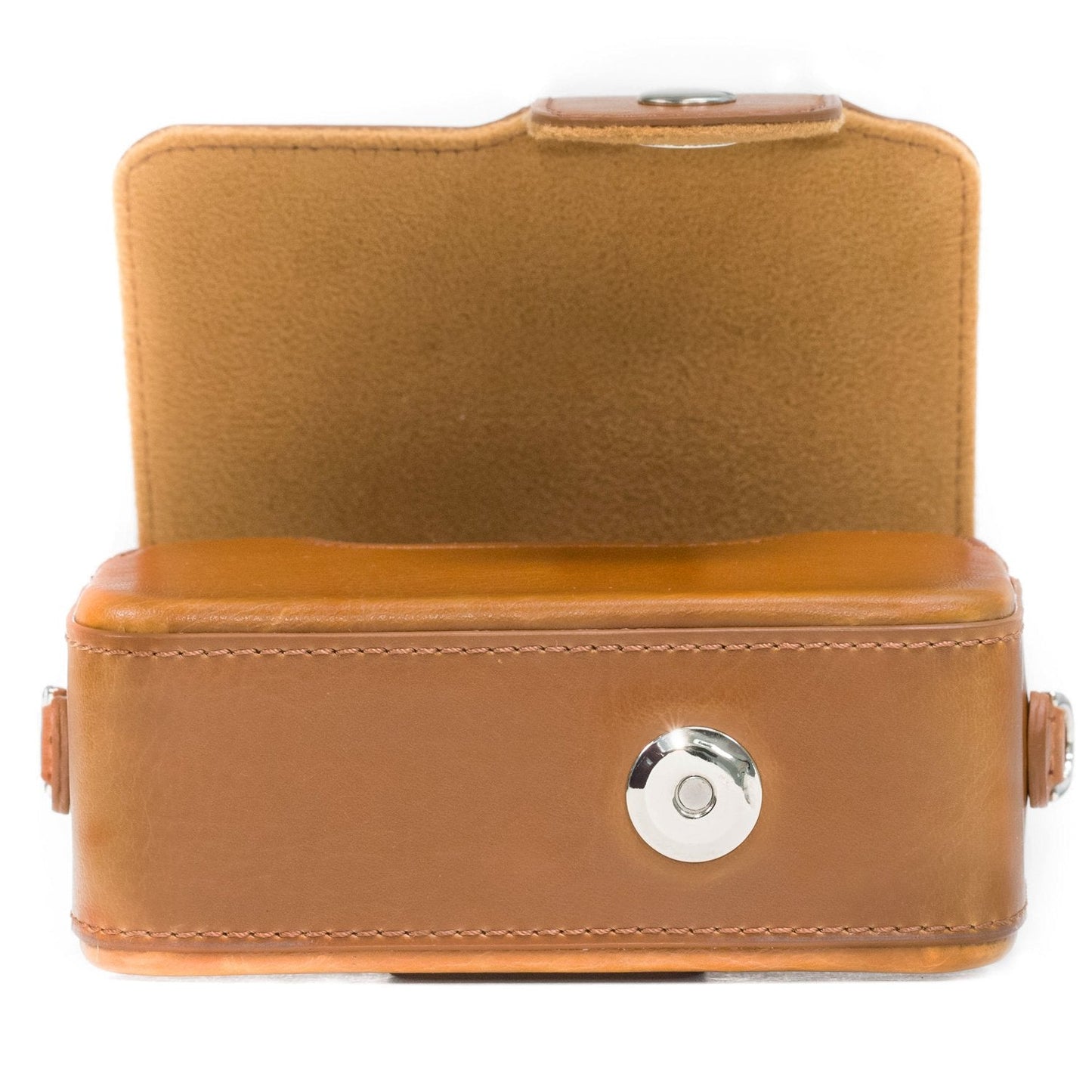 MegaGear Leather Camera Case with Strap Compatible with Canon PowerShot SX740 HS, SX730 HS, Light Brown