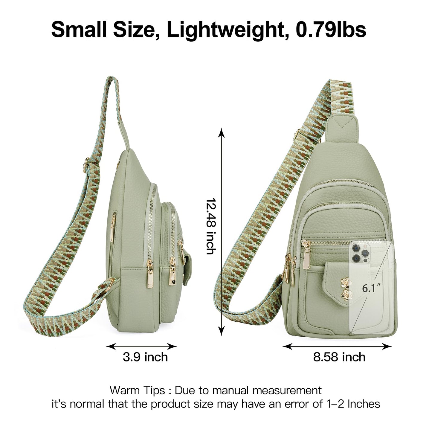 GAEKEAO Sling Bag Crossbody Bags for Women Vegan Leather Fanny Pack Chest Travel Anti Theft Purse Shoulder Bag handbags Gifts
