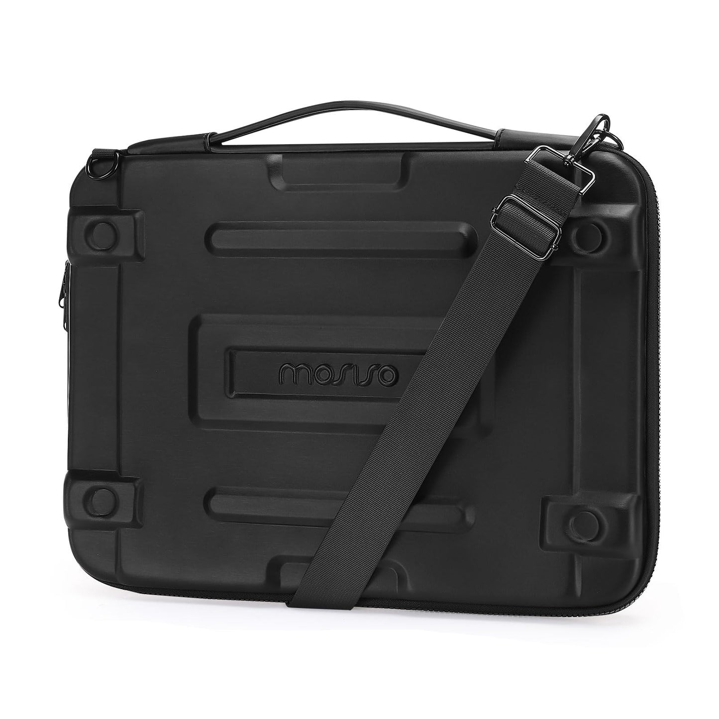 MOSISO Hard Shell Laptop Case Sleeve, 15-16 inch Computer Bag Compatible with MacBook Air 15/Pro 16,HP,Dell,Lenovo,Asus, Notebook, Abstract Geometric Waterproof Carrying Case Bag with Strap, Black