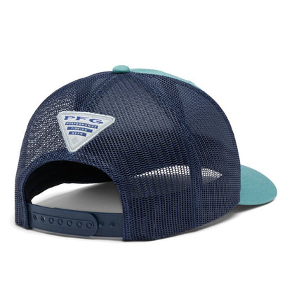 Columbia Unisex PFG Fish Flag Mesh Snap Back - High, Tranquil Teal/Collegiate Navy, One Size