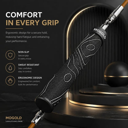 Weighted Jump Rope - Adjustable Length with Interchangeable Weights | Ergonomic Leather Grip for Fitness & Weight Loss