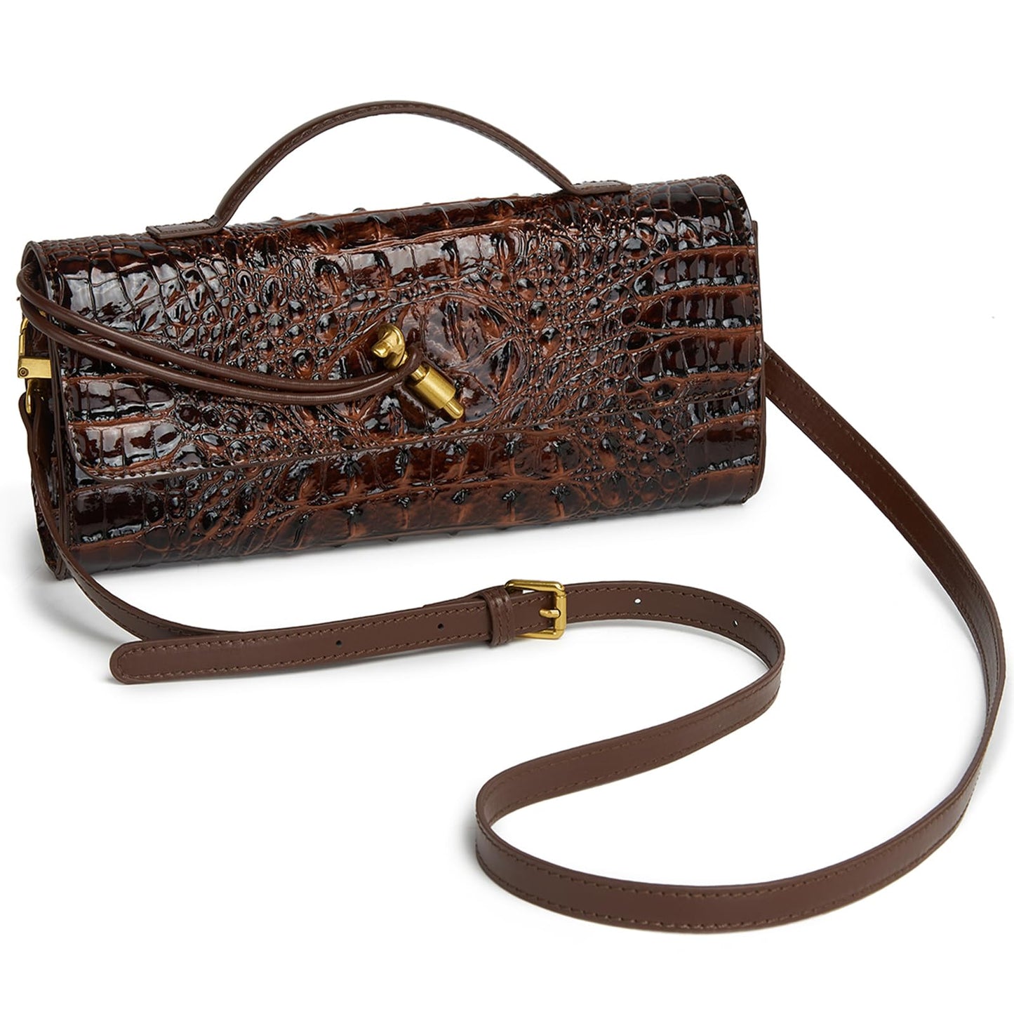 Makcr Joacbv Trendy Women Crocodile Evening Clutch Purse Crossbody Shoulder Handbag Cute Vegan Leather Satchels