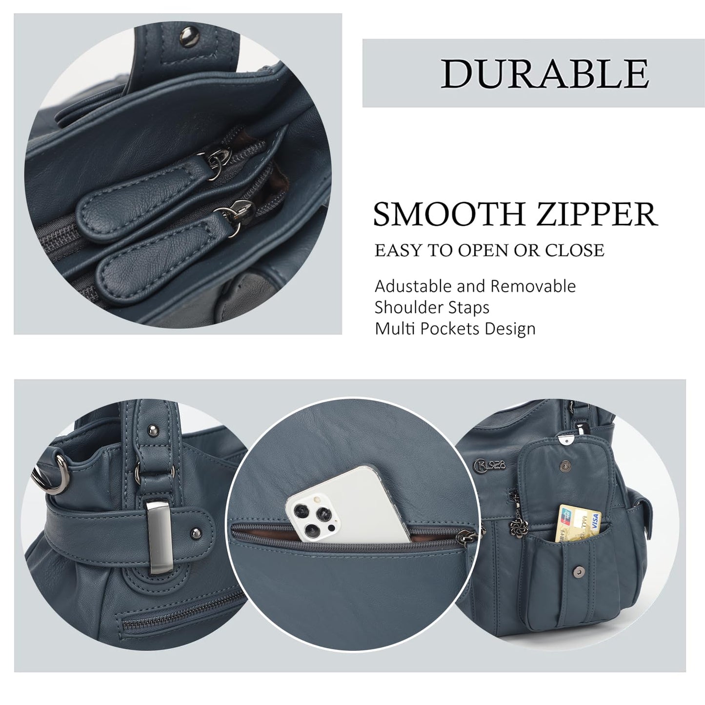 Purses and Handbags for Women Large Hobo Shoulder Bags Soft PU Leather Multi-Pocket Tote Bag