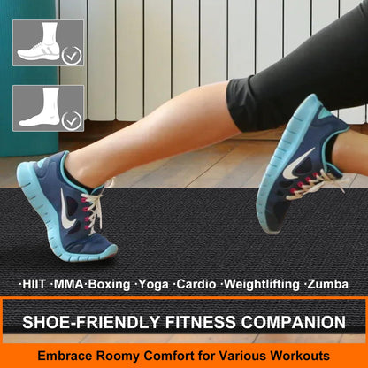 Large Workout Mat 6'x2' & 6'x4' - Home Gym Flooring for Weightlifting, Jump Rope, MMA, Yoga, Cardio, Stretch, Plyo, HIIT - Shoe-Friendly