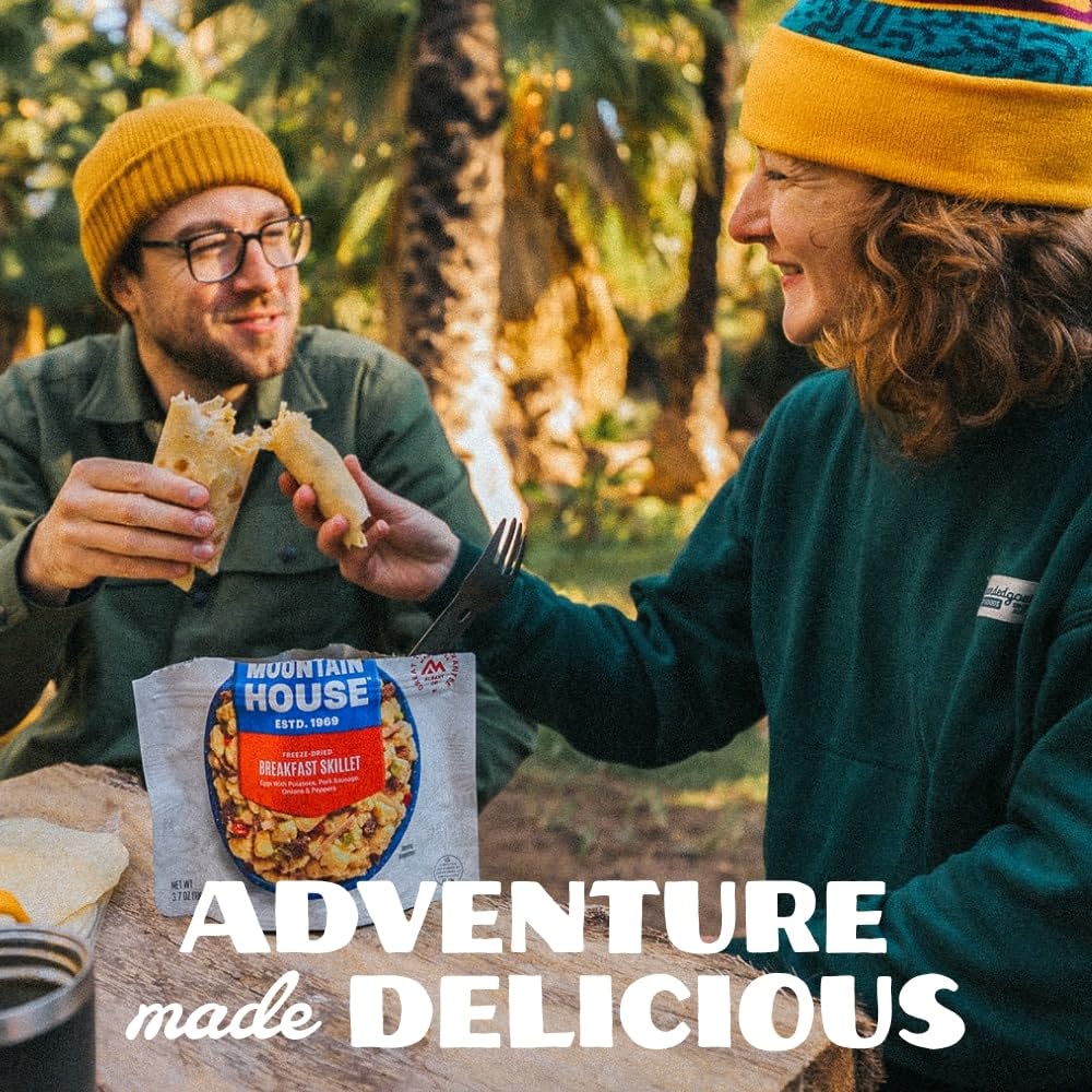 Mountain House Scrambled Eggs with Uncured Bacon | Freeze Dried Backpacking & Camping Food | 1 Serving | Gluten-Free