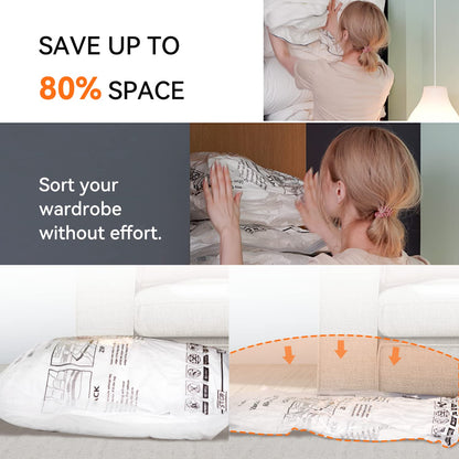 Wevac Combo Vacuum Storage Bag (3 Jumbo, 3 Large, 3 Medium, 3 Small) | Space Saver with Handheld Pump | Double Zip Seal | Special-Grip Clip | Ideal for Clothes, Blanket Compression and Travelling