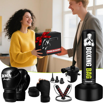 Freestanding Punching Bag for Adults Teens, 70'' Heavy Boxing Bag with Stand with Gloves, Pump and Jump Rope, Women Men Standing Kickboxing Bag for MMA Training Muay Thai Fitness Karate Home Gym