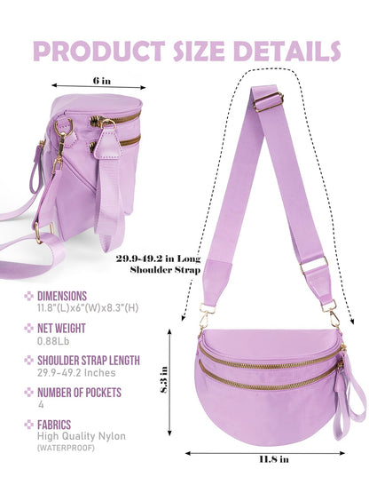 Pure Colour Crossbody Bag Bum Bag for Women,Spacious Purse Fanny Packs Belt Bag,Oversized Bum Bag (Colour Bum Bag-Beige)