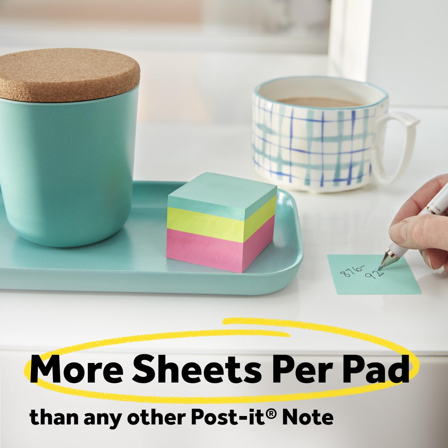 Post-it Notes, 1 Cube Note Sticky Notes Pad, 3 x 3 in., School Supplies and Oﬃce Supplies, Sunburst Collection