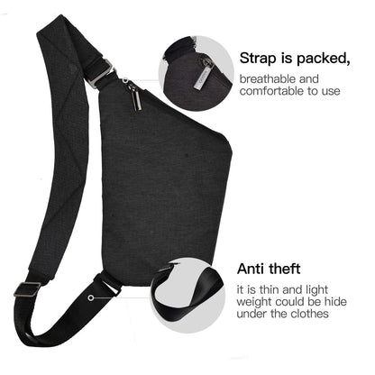 VADOO Sling Bag - Anti-theft Crossbody Shoulder Bag for Men and Women