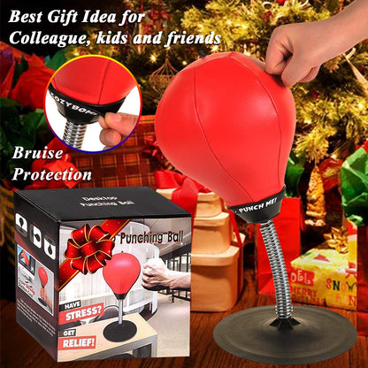 Desktop Punching Bag, Super Strong Suction Boxing Bag Speed Balls Heavy Duty Stress Relief Boxing Bag, Cool Stuff for Office, White Elephant Gift for Boss or Coworker