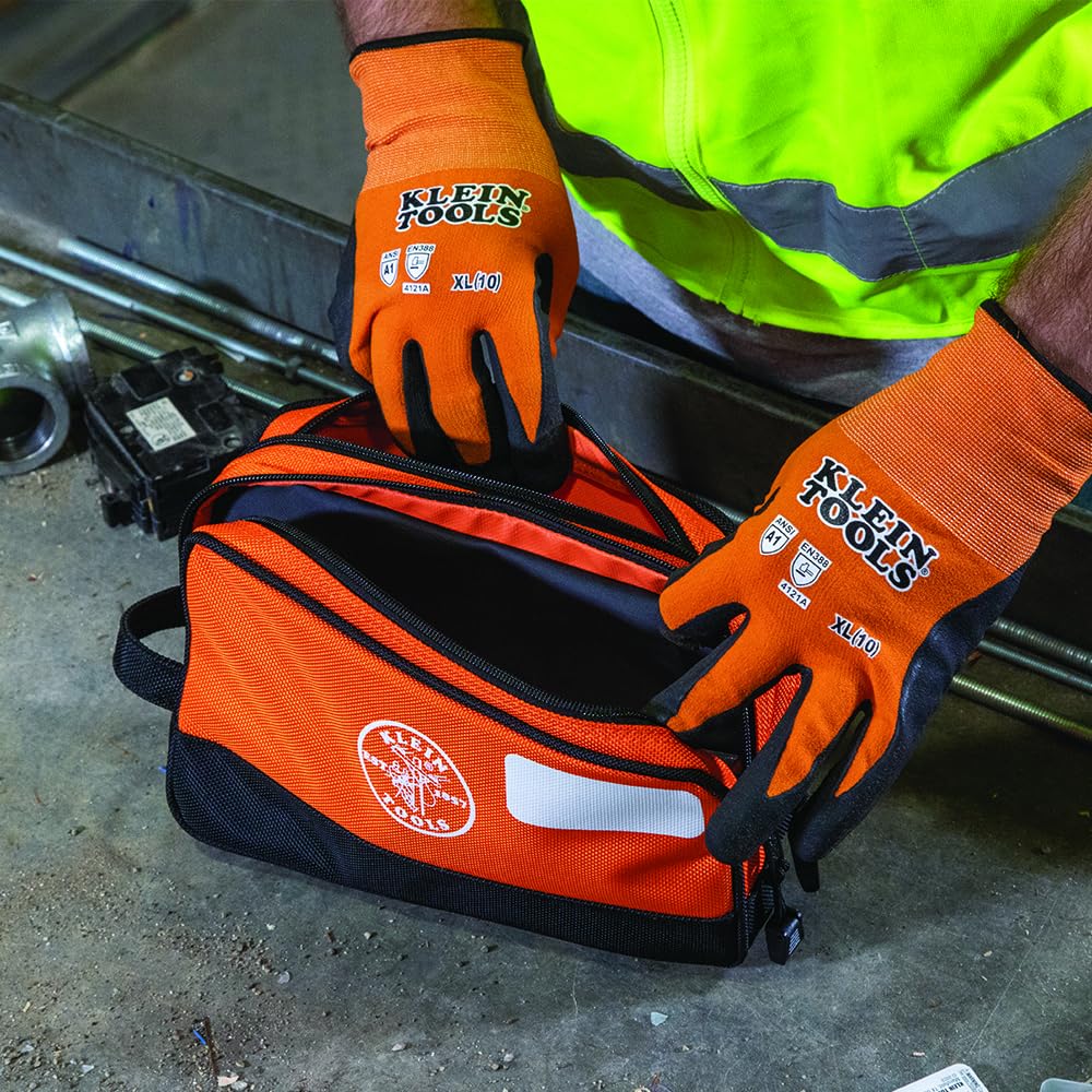 Klein Tools Tool Pouch, Dual Compartments, Heavy-Duty Tool Bag Organizer, Multipurpose Bag