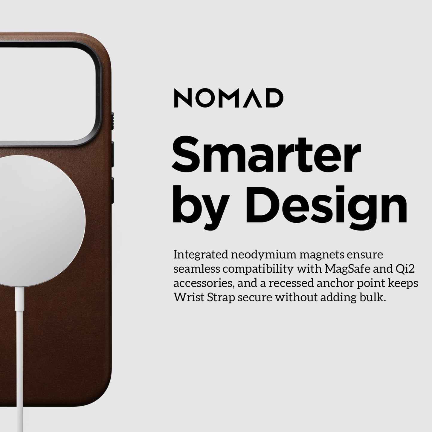 NOMAD Traditional Leather Case Brown Compatible with iPhone 17 Pro Leather Magsafe Charging Compatible Phone Case for iPhone 17 Pro