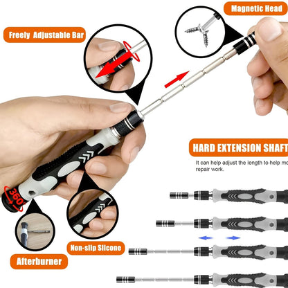 Ultimate 115 in 1 Precision Screwdriver Set - Chrome Vanadium Steel, Multi functional for PCs, Laptops, iPhones, iPads, Smartphones, and Watches - Essential DIY Repair Kit