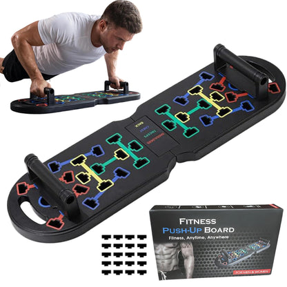 STETTY Foldable Push-Up Board, Multifunctional Push-Up Stand, Portable Home Gym Strength Trainer, Targets Chest, Back, Shoulders, Triceps & Core, Perfect Fitness Workout Gear for Men & Women