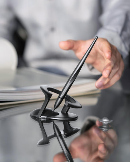 novium Hoverpen Interstellar - Space Black, Ballpoint Pen, Unique Conversational Starter, Premium Futuristic Design, Precision Flow Ink, Schmidt Ballpoint Cartridges