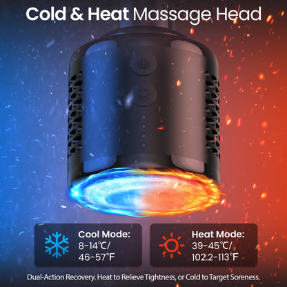 NAPRE 3-in-1 Mini Massage Gun with Heat and Cold,Deep Tissue Back Massage with Detachable Handle for Neck/Body Pain Relief,Portable Handheld Percussion Muscle Massager,Small & Quiet,5 Heads,with Case