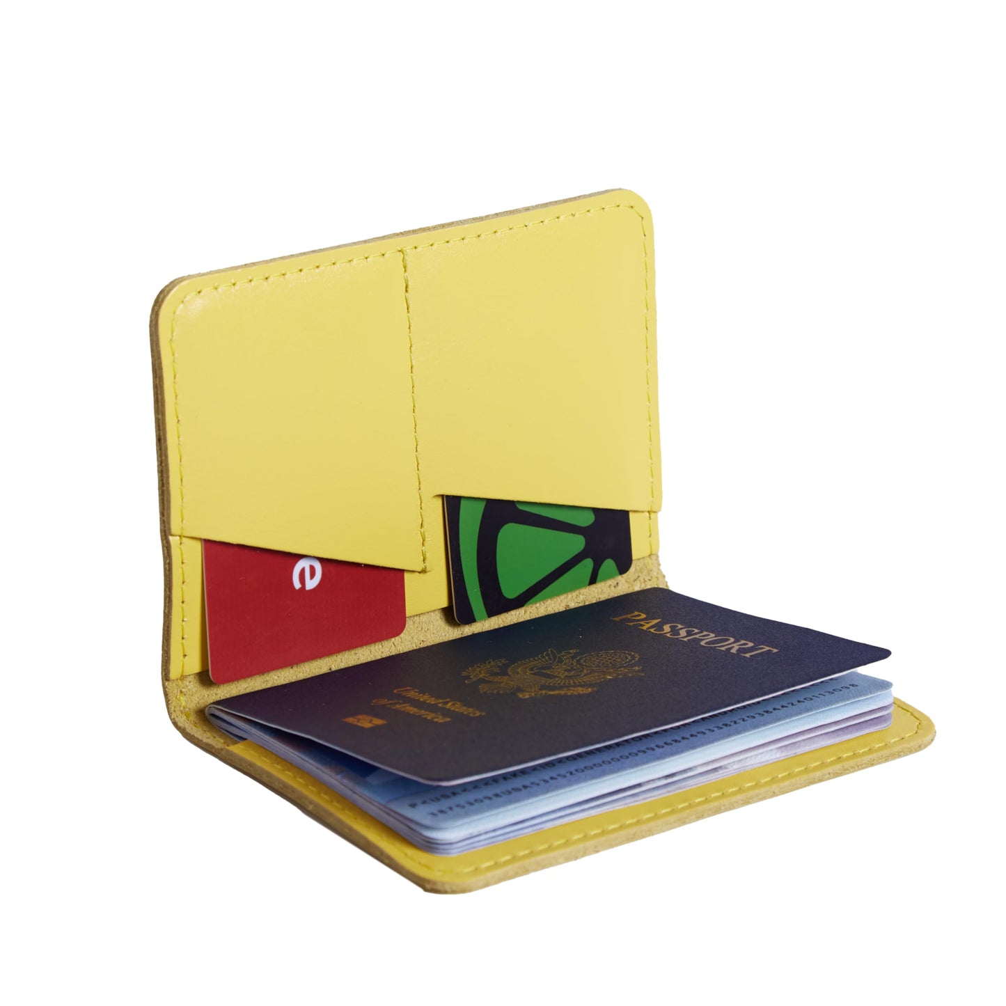 INCARNE US Leather Passport Holder for Travel - Passport Case - Passport Wallet for Men - Passport Cover for Women Sleeve Protector - Travel Essentials Vacation Luggage Travel Gifts - Classic Yellow