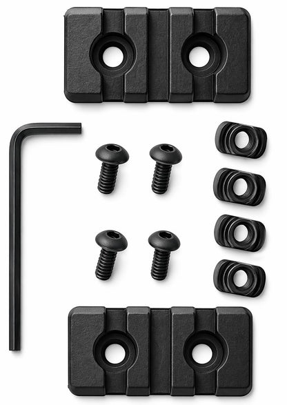 Gotical 9 Slots Rail Section for M Lok Handguard, 9 Slots Picatinny Rail (Set of 2) Black