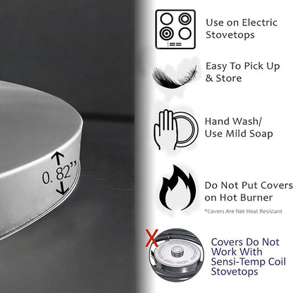 Blue Cold Winter Stove Burner Covers, Christmas Decor Gas Stove Burner Covers 8 ＆10 Inches Stove Top Covers Electric Stove 4 Pcs Metal Stove Cover Gas Stove Top Covers, Cooktop Decorative