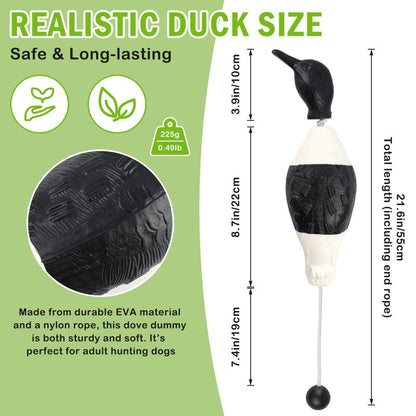 Archerest Dead Black and White Duck Dummy Bumper Toys for Waterfowl Hunting Retriever Dog Training, Floating Bird Dummy Trainer Outdoor Soft Durable Realistic Fowl