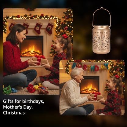 Lyeasw Garden Decor Butterfly Solar Lanterns Waterproof, Christmas Garden Gifts for Women Mom Grandma, Hanging Solar Lights for Outside, Metal Outdoor Decorations for Patio, Yard, Pathway(Bronze)
