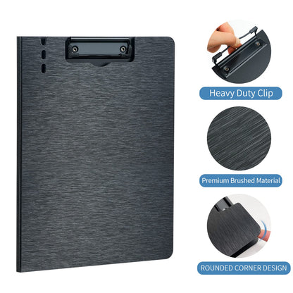 A4 Clipboard Folder,5 Pack Foldable Clipboards with Pocket,Clip Board for Office School Business Classroom(Black)