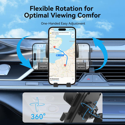 Vent Car Phone Holder Mount, Air Vent Cell Phone Holder Hands Free Phone Stand for iPhone, Samsung, Smartphone, Cellphone Mount for Interior Car Accessories, Carbon-Fibers Black