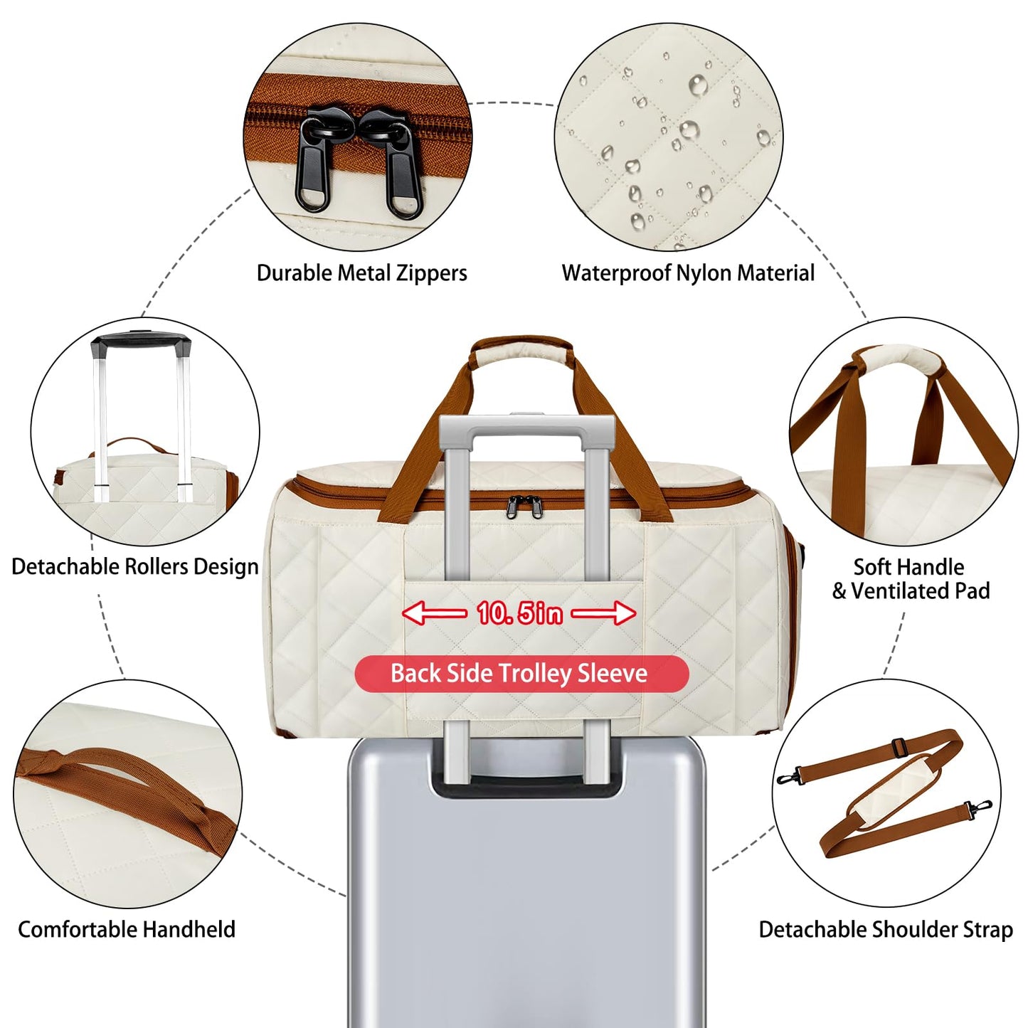 Rolling Garment Bags for Travel - Carry on Convertible Garment Duffle Bags with Wheels for Men Women, 4 in 1 Large Travel Duffel Bags with Shoes Compartment Hanging Suit Dress Weekender Bag 4pcs Set