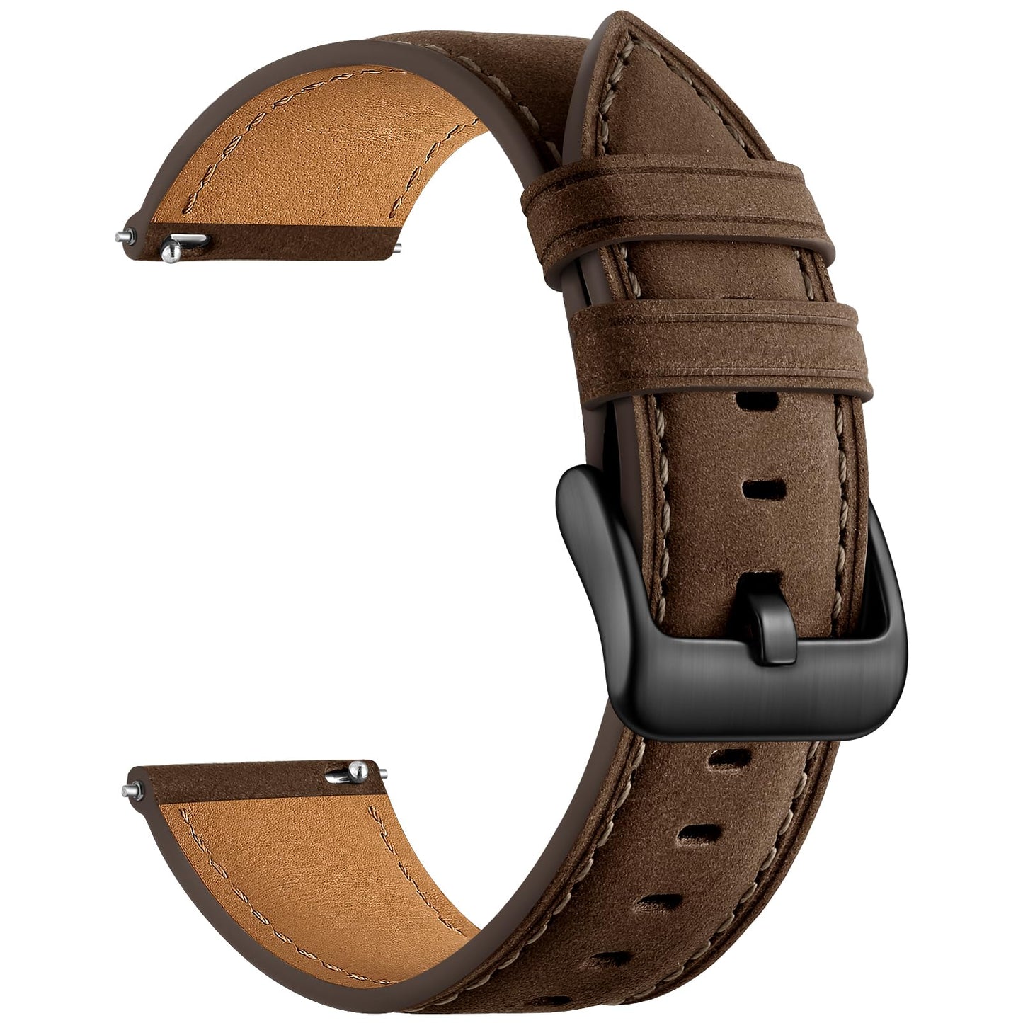 GEAK 20mm 18mm 22mm Leather Band Compatible with Garmin Vivoactive 5/6/3/4S Watch Bands, Venu 4/Venu 3S/2S, Quick Release Classic Genuine Leather Strap for Venu 3/2/Forerunner 265/165 Men Women