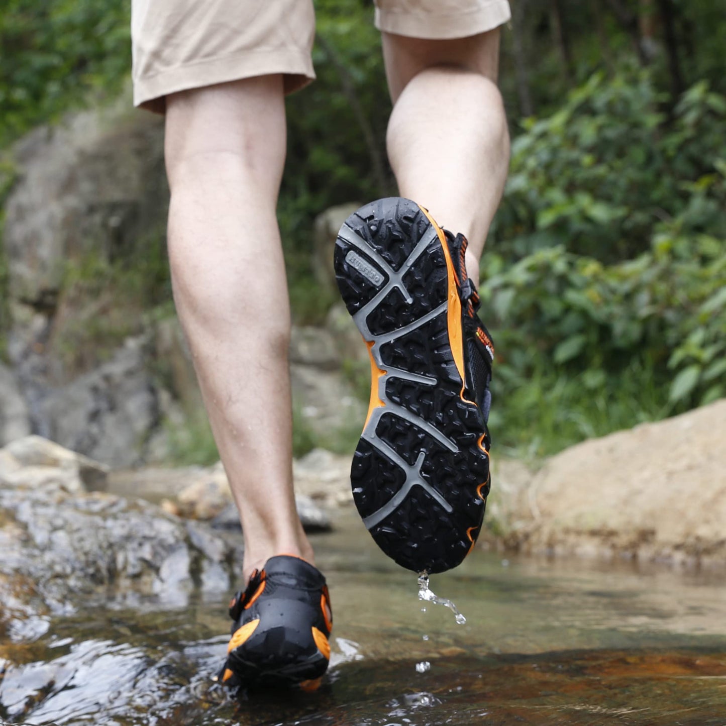 HUMTTO Men's Amphibious Water Shoes - Outdoor Hiking Sandals for Men Summer Non-Slip Quick Drying Water Sandals River Shoes 10.5 Black
