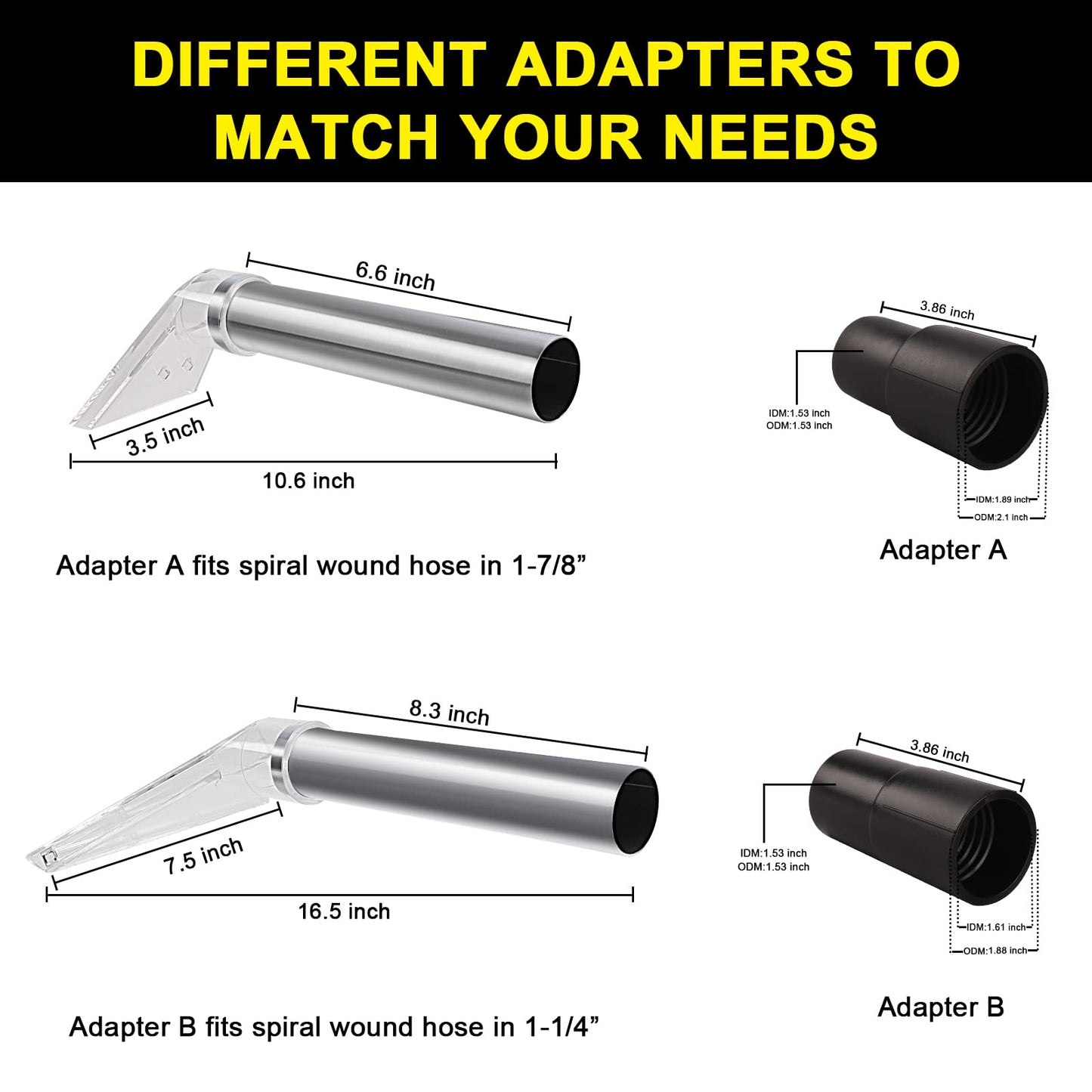 YSJWAER Carpet Vac Extractor Attachment-Tool - Cleaning Vacuum Clear Upholstery Car Detailing Turn Shop Vac into an Extractor