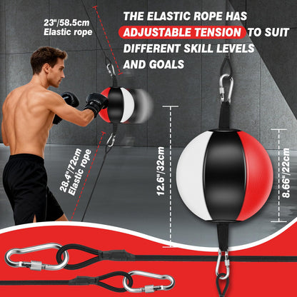 Doorway Punching Bag Double End Bag for Boxing, No Wall Installation Boxing Reflex Training Set with Bungee Cords, Double End Punching Ball Speed Bags Striking Equipment for Home & Gym