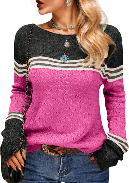 Womens Sweaters Fall 2025 Fashion Boho Trendy Lightweight Pullover Crew Long Sleeve Cute Tops for Women Winter Outfits