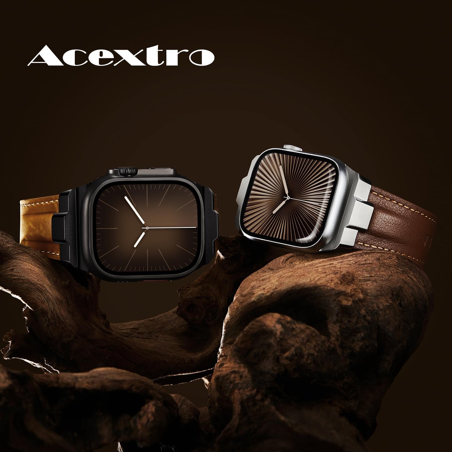 Leather bands Compatible With Apple Watch Ultra Band 49mm 46mm 45mm 44mm 42mm, Superior Genuine Leather Rugged Metal Connector Durable Strap for Men iWatch Ultra3 2 1,Series 11 10 9 8 7 6 5 4 3 SE3 SE