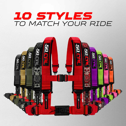 1pc 5 Point Harness for Bucket Seat, Quick Release, 10 Color Options, Racing Harness 5 point, Race Car, Off Road, UTV, RZR (Stealth Black 5pt, 3in) [6365]