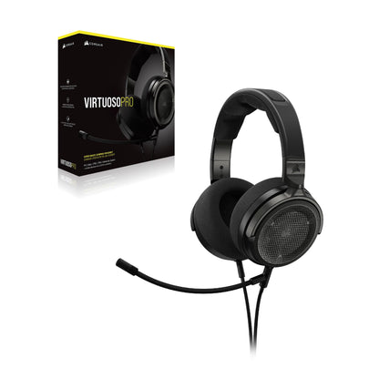Corsair Virtuoso PRO Wired Open Back Gaming Headset - Detachable Uni-Directional Microphone - 50mm Graphene Drivers - 20Hz-40 kHz Frequency Response - Carbon