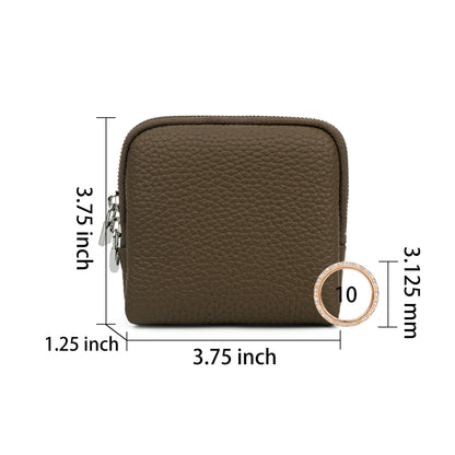 DORIS&JACKY Genuine Leather Small Travel Jewelry Case, Portable Jewelry Organizer Storage Bag Jewelry Pouch Bags with Zipper for Bracelet, Necklace, Rings (3-Dark Grey)