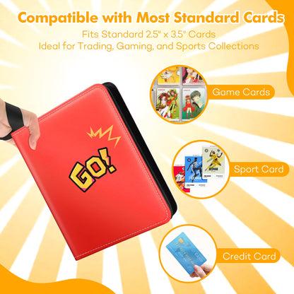 1080-Card Binder – 9-Pocket Trading Card Album with 60 Removable Double-Sided Pages, Water-Resistant PU Leather Zipper Case with Wrist Strap, Fits MTG & Sports Cards